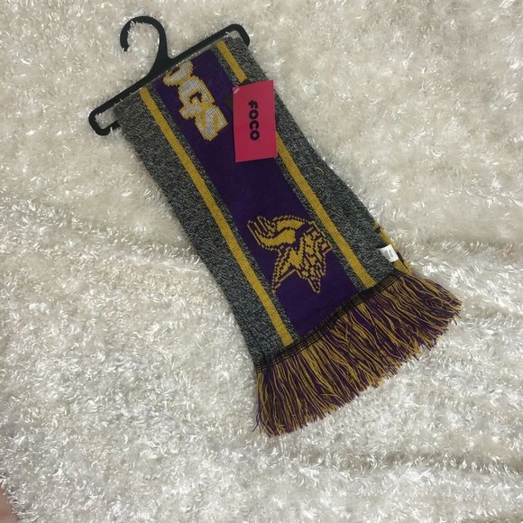 Minnesota Vikings Gray Scarf Knit Winter Neck - Picture 3 of 4